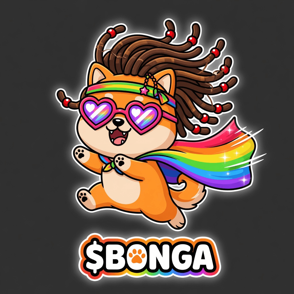 Rainbow Bonga — Jumping with rainbow pride cape